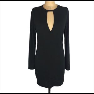 Wilfred Free Fitted Black Dress & Keyhole Cutout